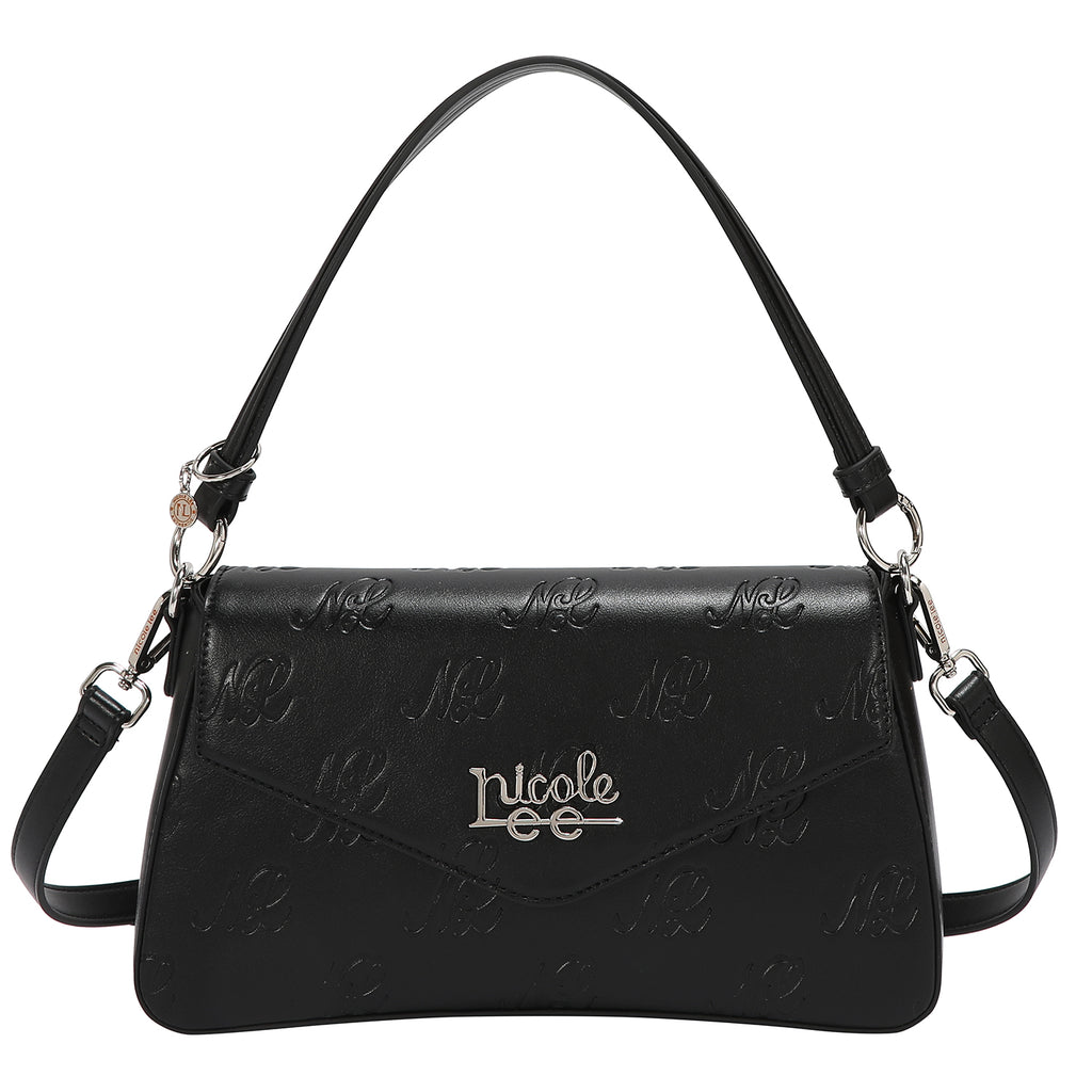 EMB17674 | Bolso tipo bowling con logotipo NL en relieve | Black