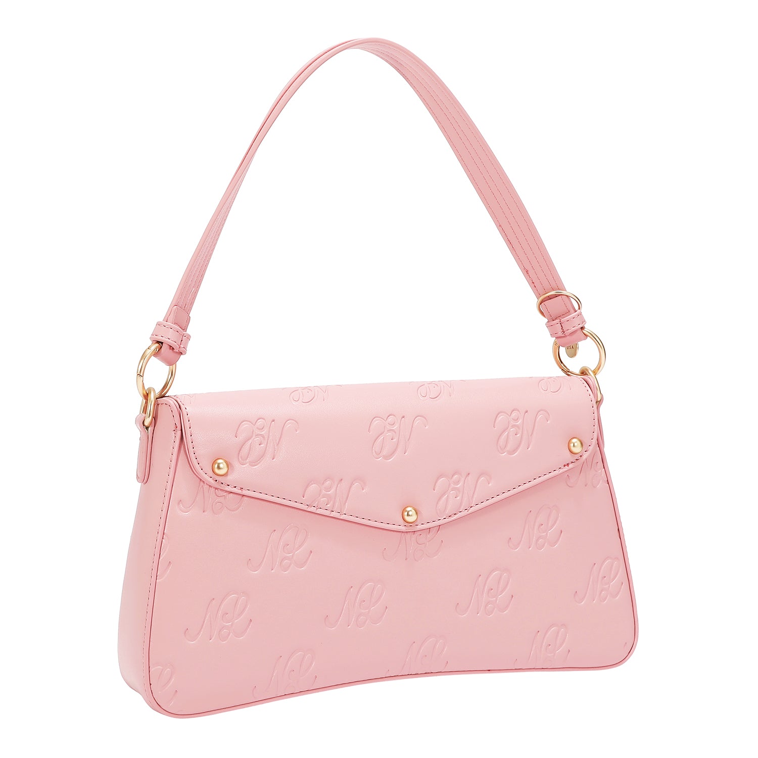 EMB17674 | Bolso tipo bowling con logotipo NL en relieve | Pink