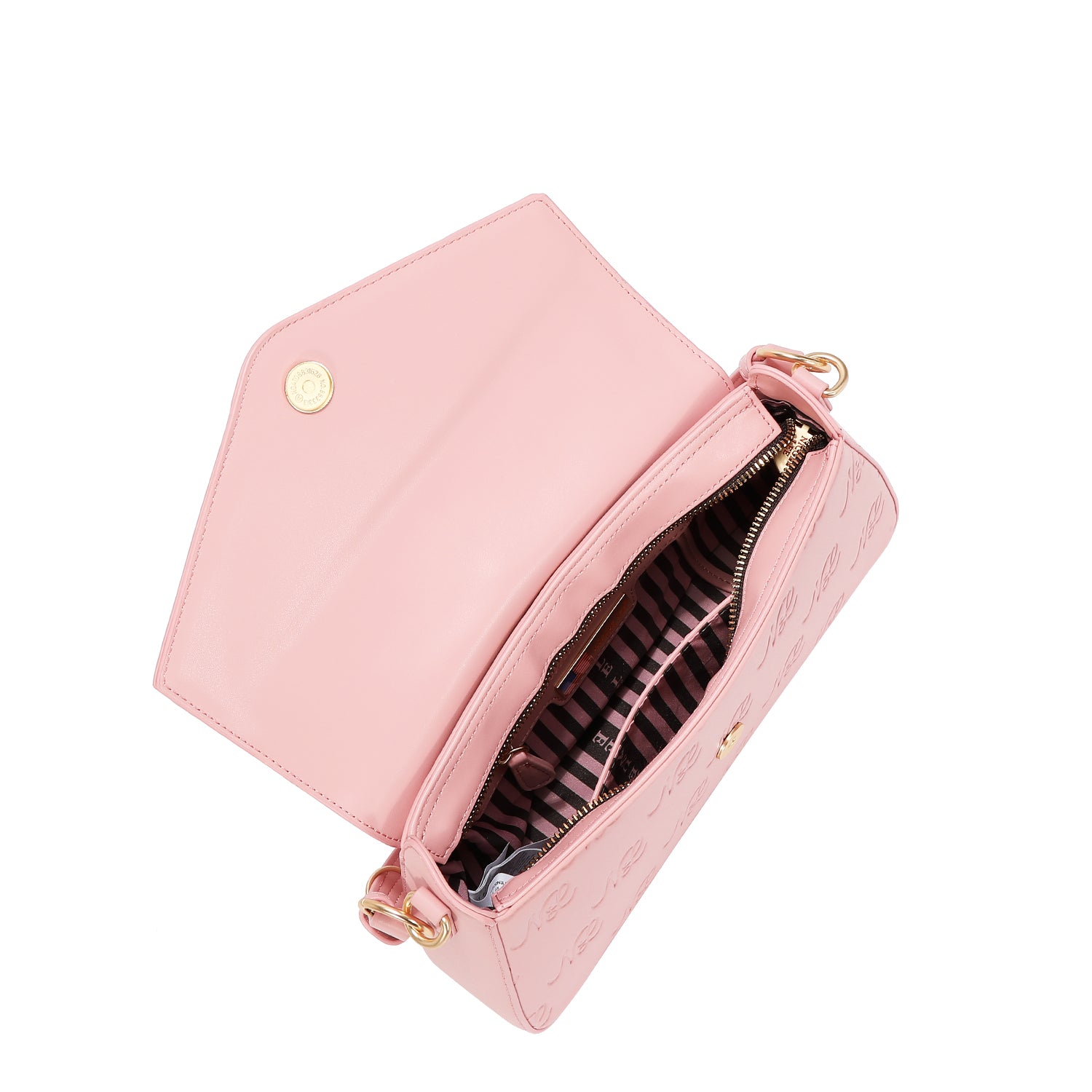 EMB17674 | Bolso tipo bowling con logotipo NL en relieve | Pink