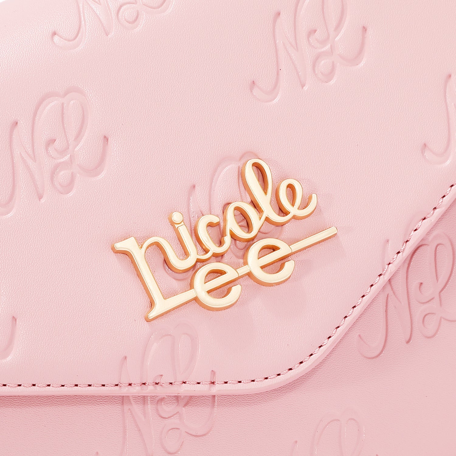 EMB17674 | Bolso tipo bowling con logotipo NL en relieve | Pink