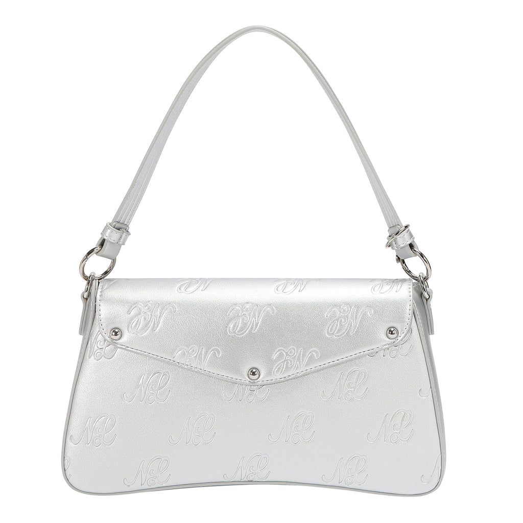 EMB17674 | Bolso tipo bowling con logotipo NL en relieve | Silver