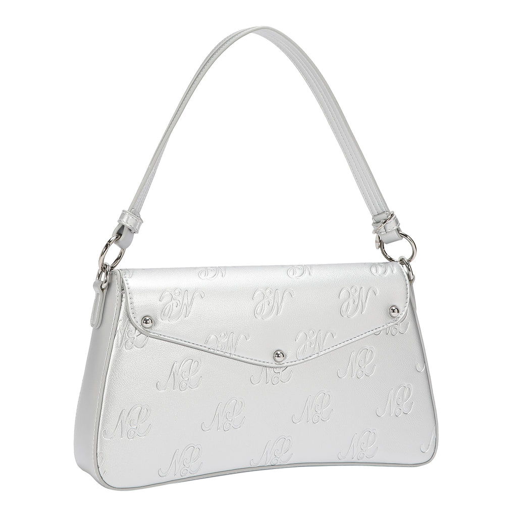 EMB17674 | Bolso tipo bowling con logotipo NL en relieve | Silver