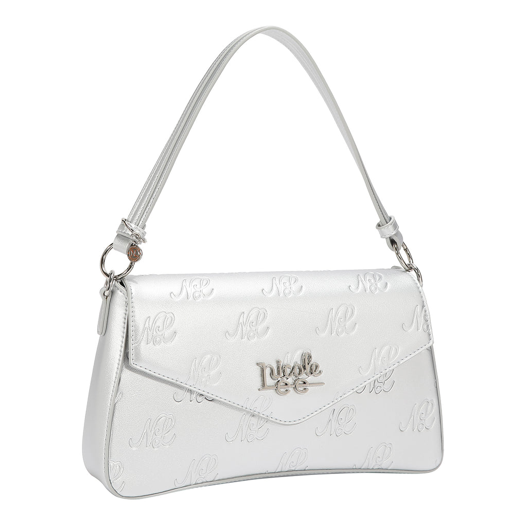 EMB17674 | Bolso tipo bowling con logotipo NL en relieve | Silver