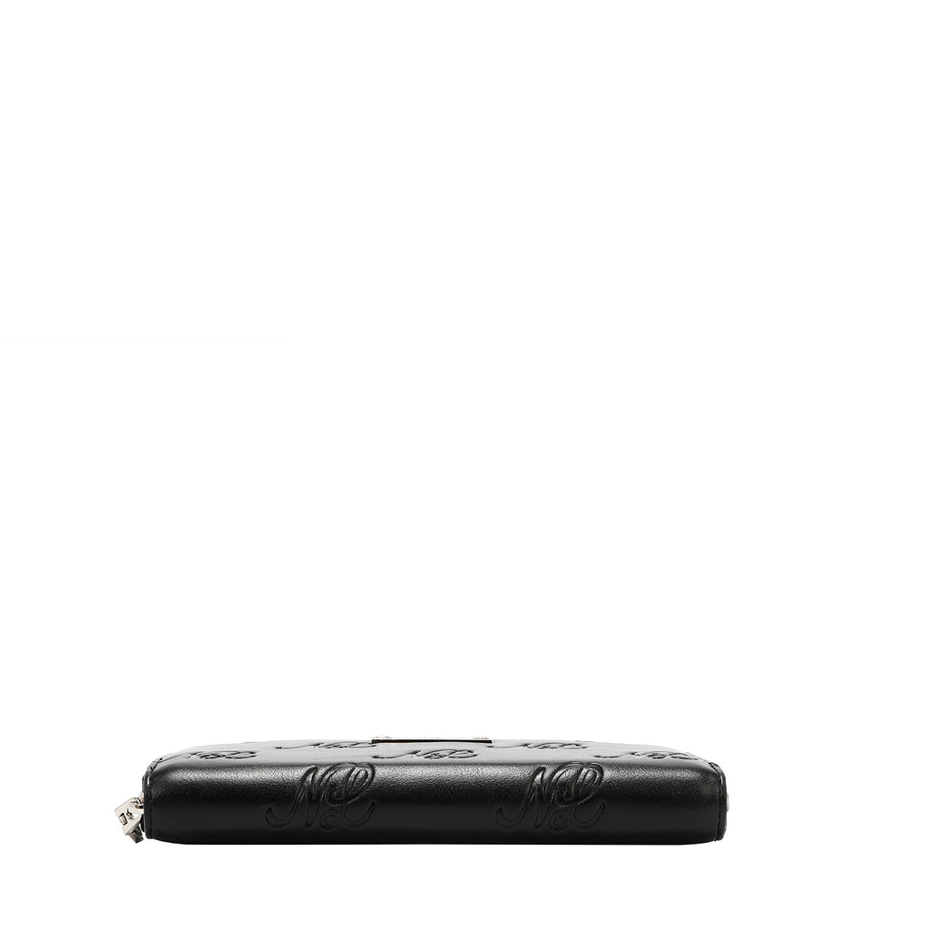 EMB8035 | Cartera con cremallera y logotipo NL en relieve | Black