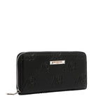 EMB8035 | Cartera con cremallera y logotipo NL en relieve | Black