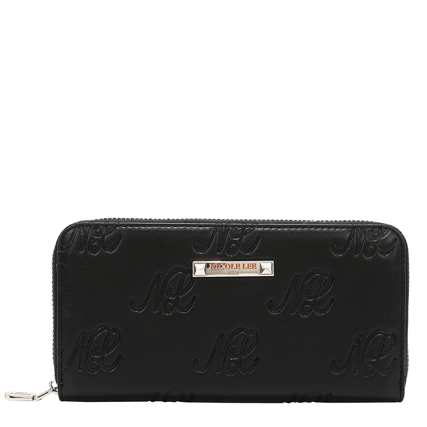 EMB8035 | Cartera con cremallera y logotipo NL en relieve | Black