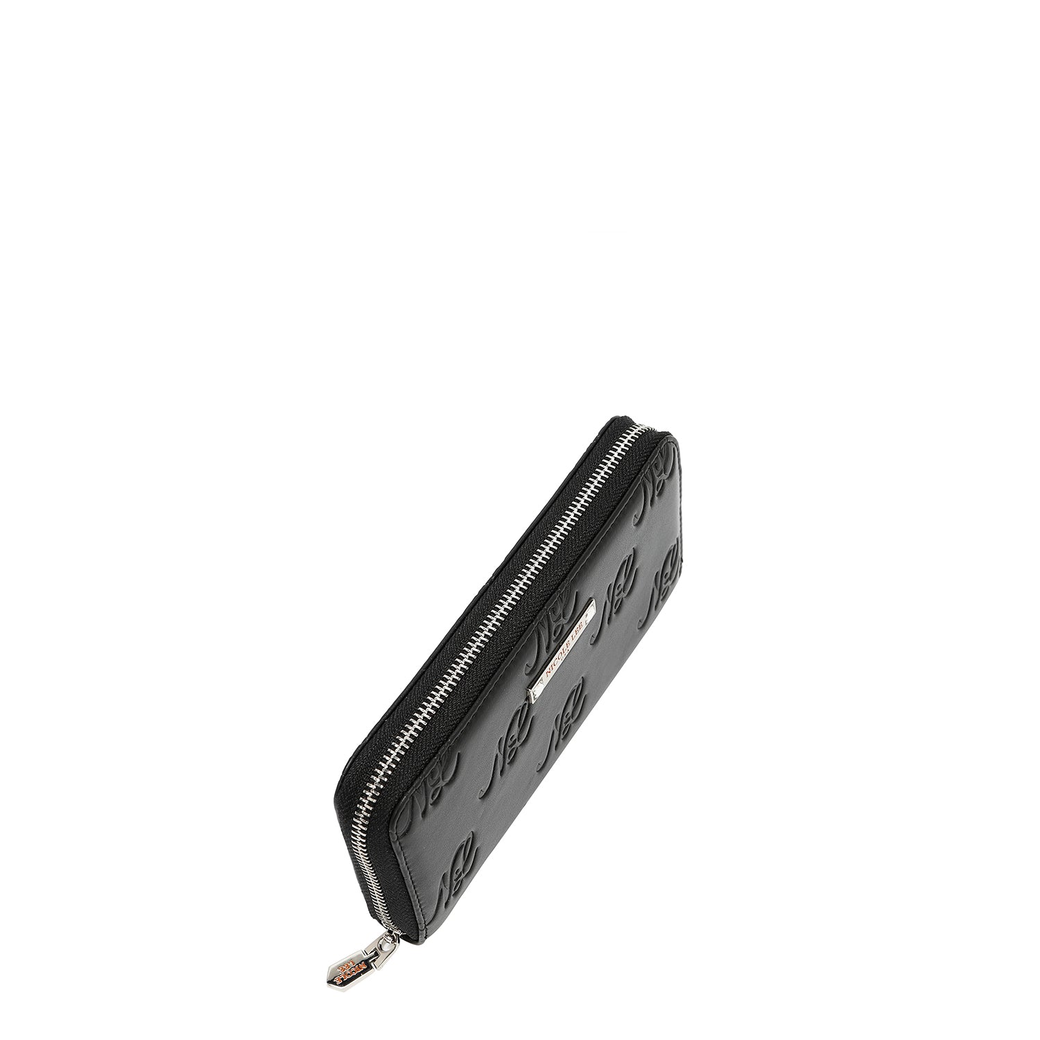 EMB8035 | Cartera con cremallera y logotipo NL en relieve | Black