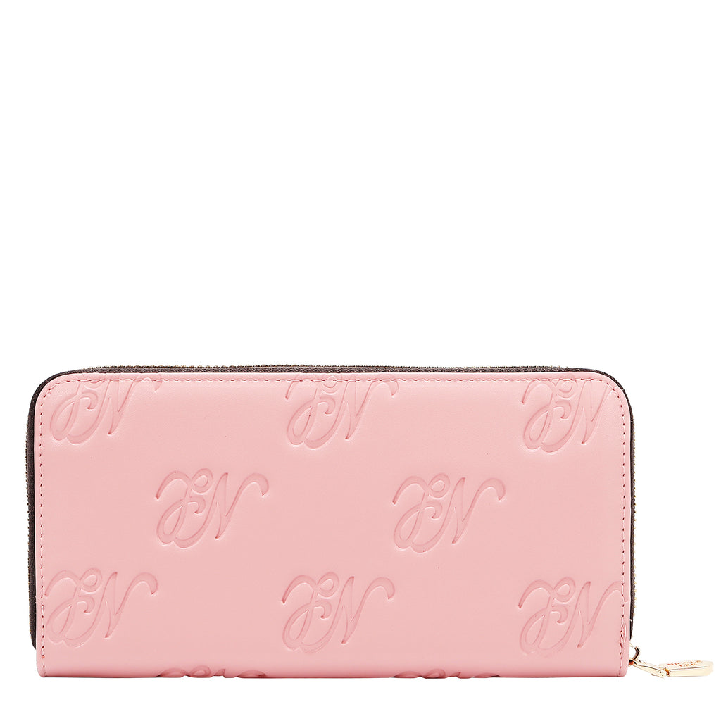 EMB8035 | Cartera con cremallera y logotipo NL en relieve | Pink