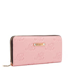 EMB8035 | Cartera con cremallera y logotipo NL en relieve | Pink