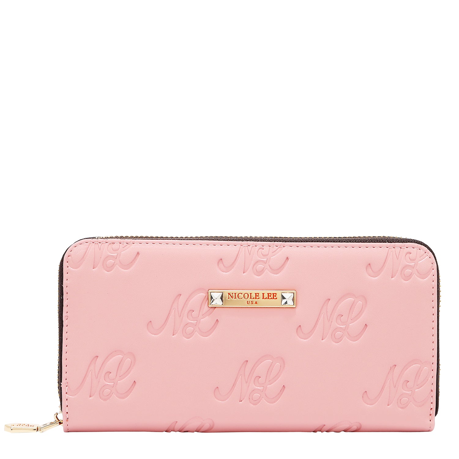 EMB8035 | Cartera con cremallera y logotipo NL en relieve | Pink