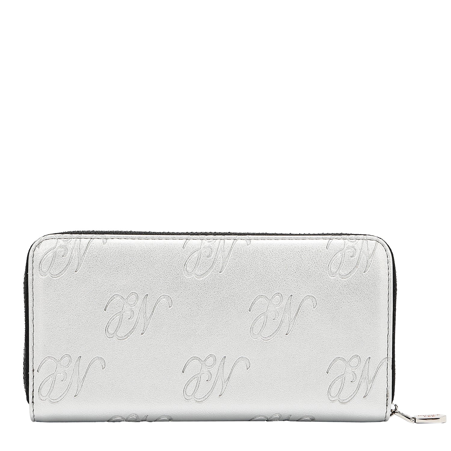 EMB8035 | Cartera con cremallera y logotipo NL en relieve | Silver