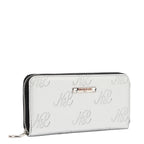 EMB8035 | Cartera con cremallera y logotipo NL en relieve | Silver