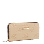 EMB8035 | Cartera con cremallera y logotipo NL en relieve | Taupe