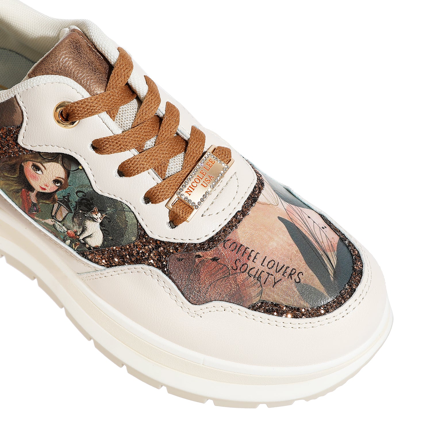 TS23107 | Zapatillas de plataforma con detalles de brillo | Virtual Friend