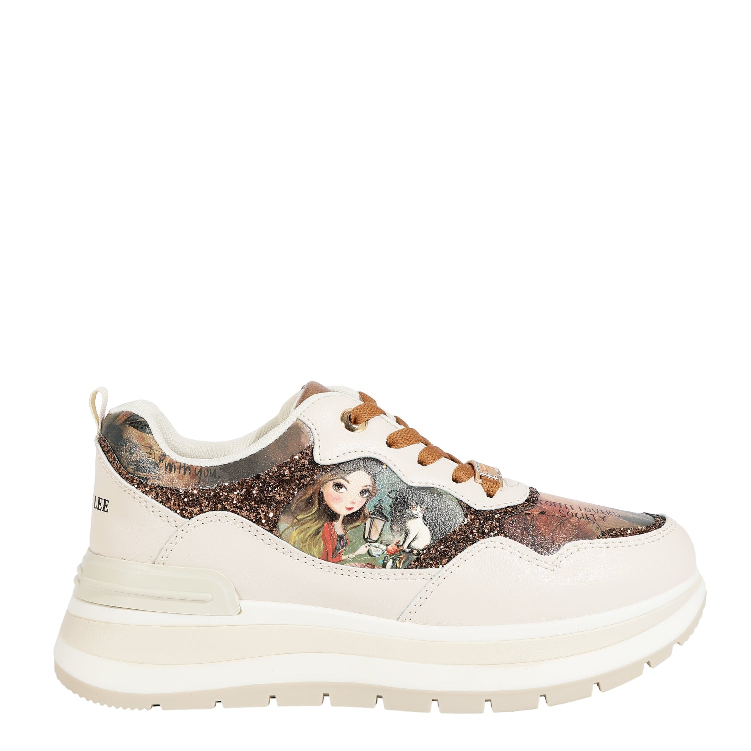 TS23107 | Zapatillas de plataforma con detalles de brillo | Virtual Friend